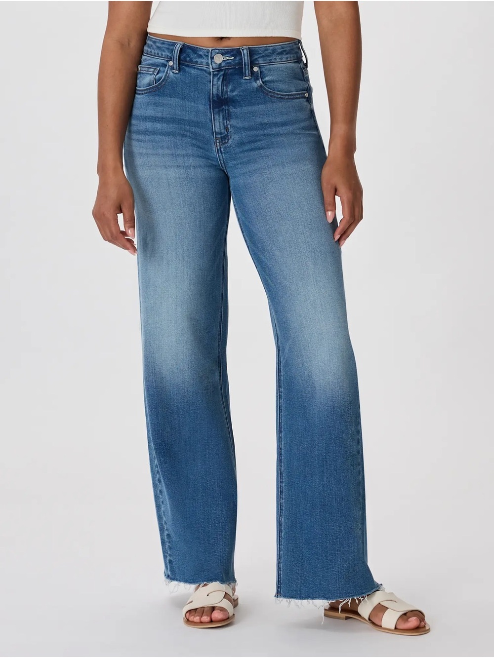 Mango Wide-Leg Jeans in Dark Blue